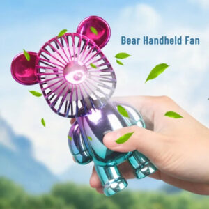 Cartoon Mini Violent Bear Small Fan Installation Three-speed Adjustable Wind Speed USB Charging Portable Outdoor Camping