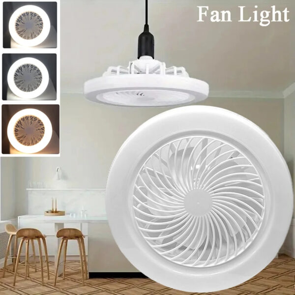 Rotatable 3in1 Ceiling Fan with Remote Control Lighting Lamp E27 Converter Base Lighting Base Bedroom Living Room Miflame
