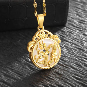 Ladies Exquisite Auspicious Dragon Beast Necklace Ethnic Style Twelve Zodiac Dragon Pendant Girls Amulet Jewelry