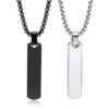 Jewelry minimalist pendant stainless steel three-dimensional rectangular geometric necklace accessories for both men and women