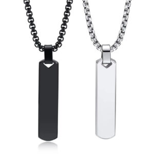 Jewelry minimalist pendant stainless steel three-dimensional rectangular geometric necklace accessories for both men and women