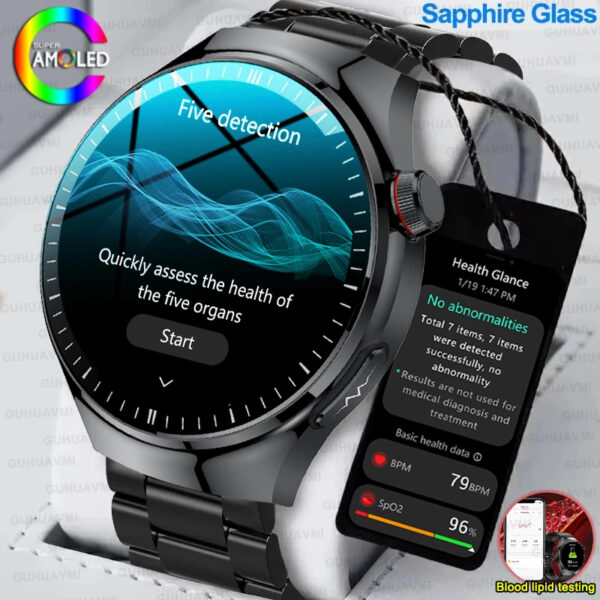 2025 New For Huawei Health micro examination Smart Watch Men ECG+PPG Blood fat Uric acid Bluetooth call Organ monitor Smartwatch