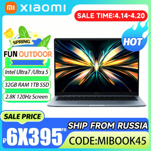 Xiaomi REDMIBOOK Pro 14 2025 intel Ultra 5 225H/Ultra 7 255H 16/32GB 1TB 14inch 2.8K 120Hz Screen