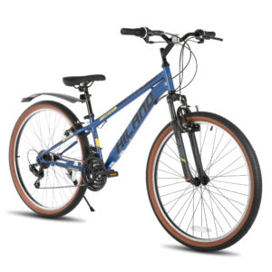 HILAND 26 Inch Mountain Bike for Mens and Womens, 21 Speeds Mountain Bicycle, High-Tensile Steel Frame, V Brake, Hardtail MTB