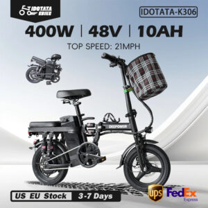 IDOTATA Ebike K306 Mini Folding Ebike for Adults, Electric Bike,Electric Bicycle with Lithium Battery,20MPH Commuting e-bike