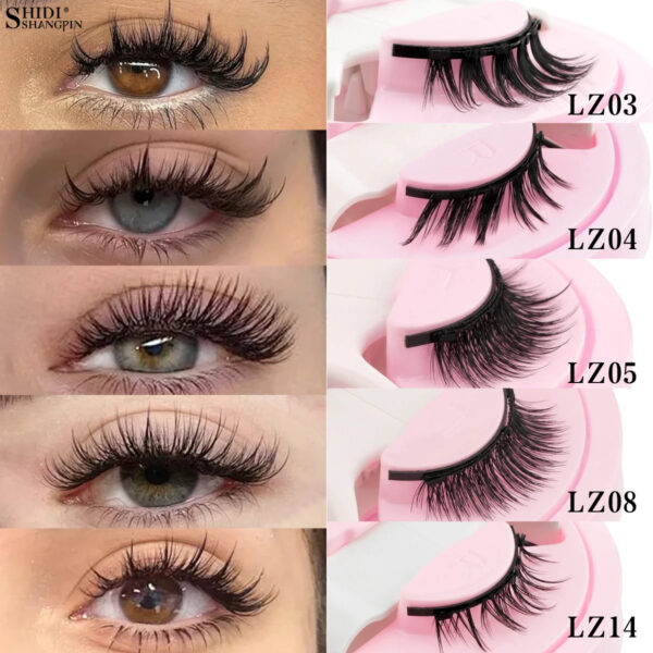 SHIDISHANGPIN 1 Pair Reusable Magnetic Eyelashes Set With Magnetic Tweezers Natural Curler Fake Eyelashes Extension Makeup Tool