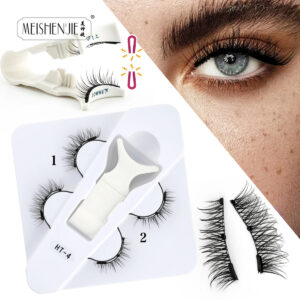 MEISHENJIE 2 Pairs Magnetic Eyelashes with Magnetic Lashes Natural Long Wispy Fluffy Magnetic False Eyelashes Extension Make up