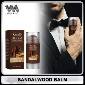 Sandalwood Solid Balm Perfume for Men – Light Woody Fragrance, Long-Lasting Deodorant & Odor Neutralizer