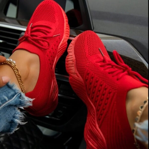 Women Sneakers Casual Shoes Comfortable Mesh Lace-Up Ladies Sport Shoes Wedges Chunky Women&apos;s Vulcanized Shoes Females Sneakers