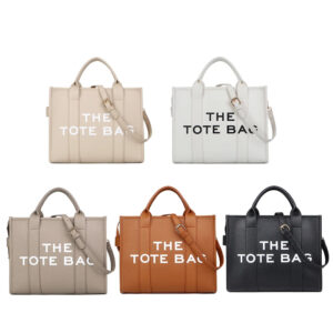 Women Luxury Designer Handbag Simple PU Letter Tote Bag Fashion Satchel Purse Large Capacity for Outdoor Travel Work Shopping