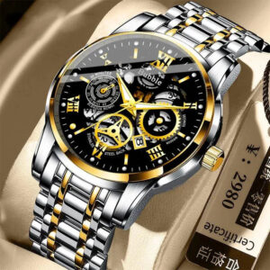 UTHAI Watch For Men Trendy High end Light Luxury Versatile Quartz Wristwatches Waterproof Roman Hollow Male&apos;s Clock Watch