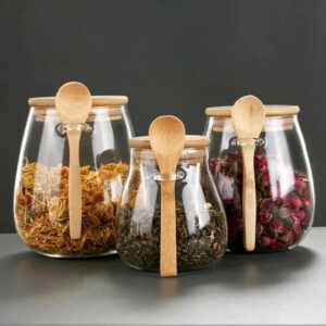 Kitchen Hermetic Containers for Food Storage Pots Glass Jar with Lid Sealed Container Sugar and Tea Cans Airtight Coffee Jars