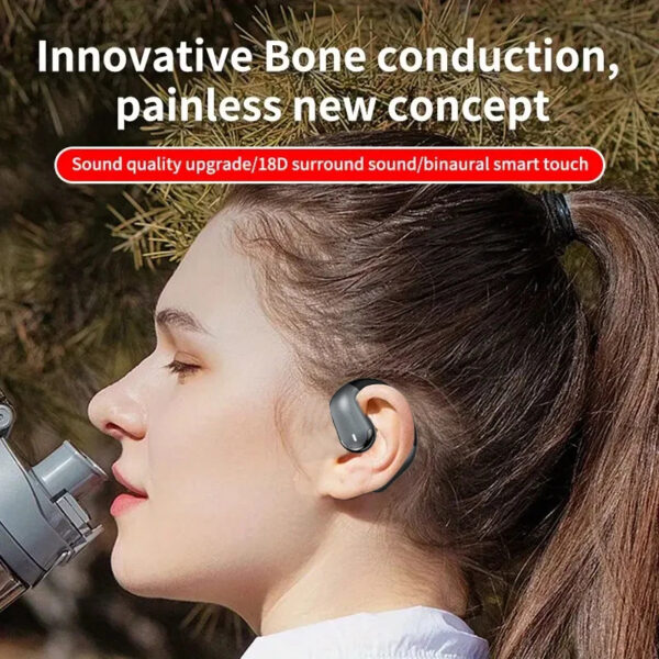 W&O5 TWS Sport Earphone Bluetooth Wireless Bone Conduction Headphones 18D HIFI Stereo Open-Ear Headset Gaming Accessories Earbud