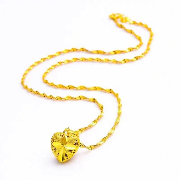 24K Gold AU999 Heart-Shaped Teardrop Pendant for Women - Elegant and Graceful Design, Perfect for Any Occasion