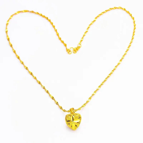 24K Gold AU999 Heart-Shaped Teardrop Pendant for Women - Elegant and Graceful Design, Perfect for Any Occasion