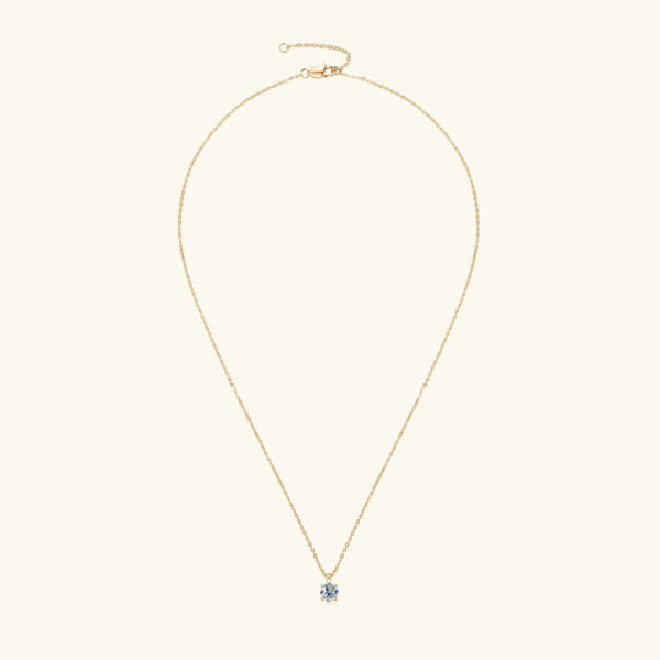 6.5mm 1.0 carat D Moissanite Solitaire Drop Necklaces 18k Gold Plated Pendant Original Real 925 Silver Chain Jewelry for Women