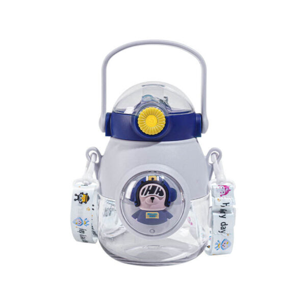 Sesame Leak Proof Children's Water Cup Food Grade Plastic Big Belly Straw Cup for Children Portable Flip Cover Sucker Kettle